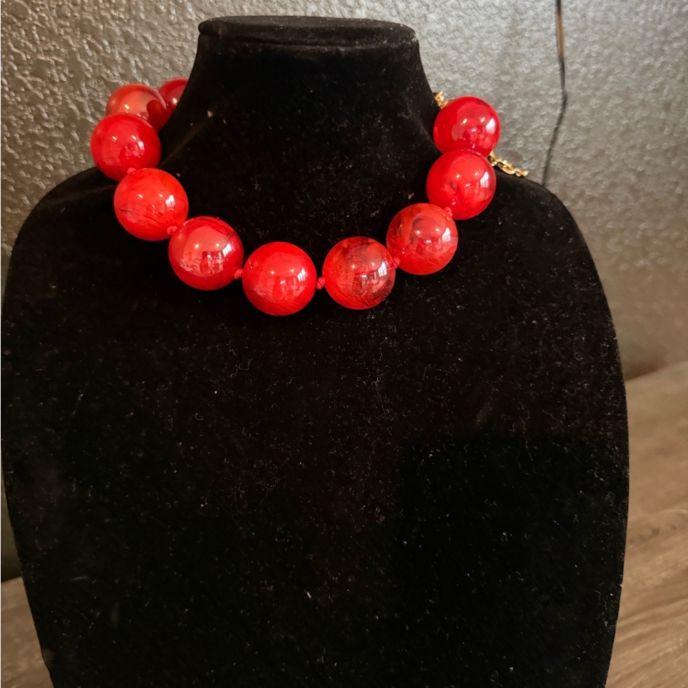 Sassy Jones Vibrant Red Statement Necklace